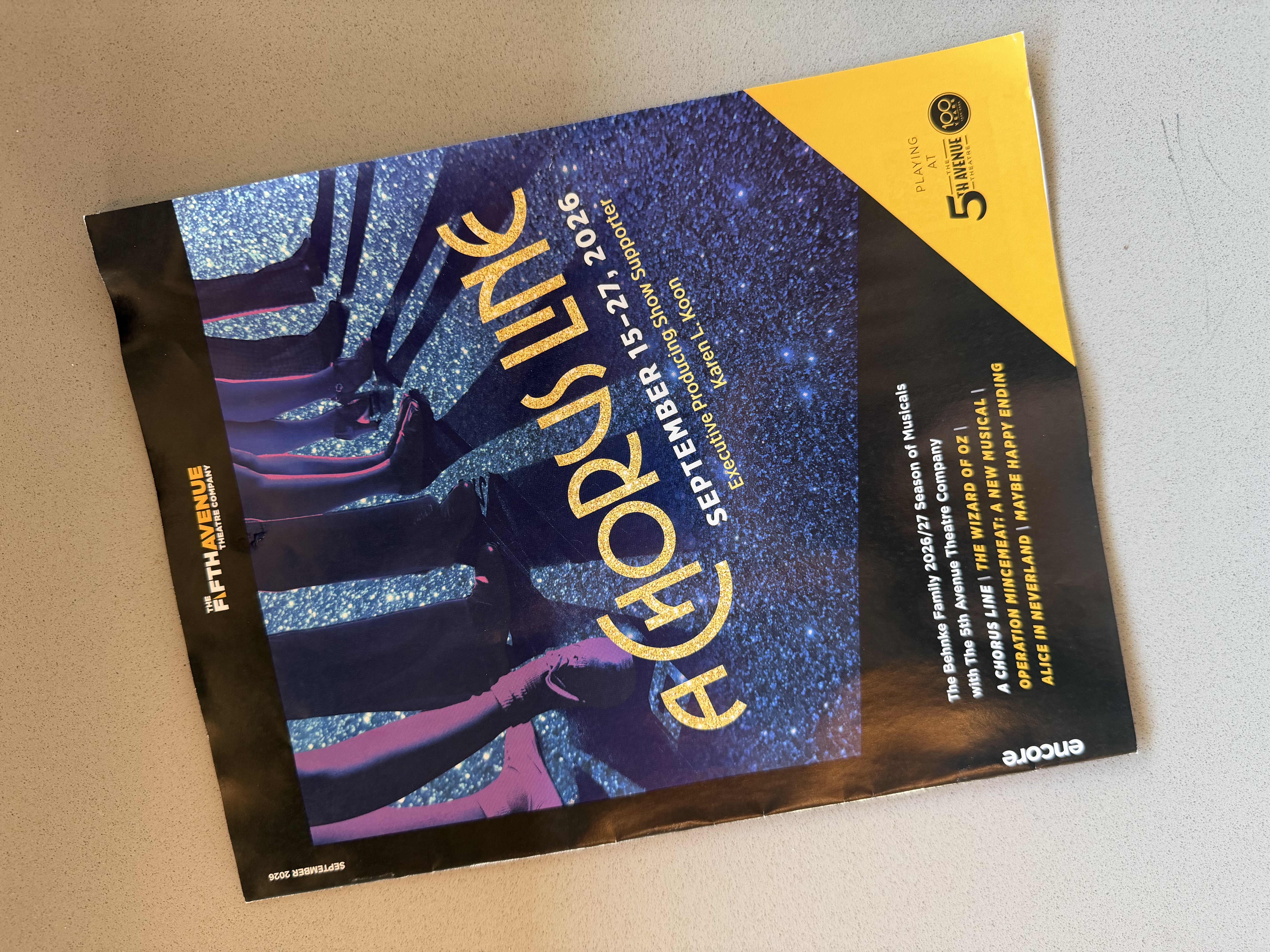 A Chorus Line Playbill cover